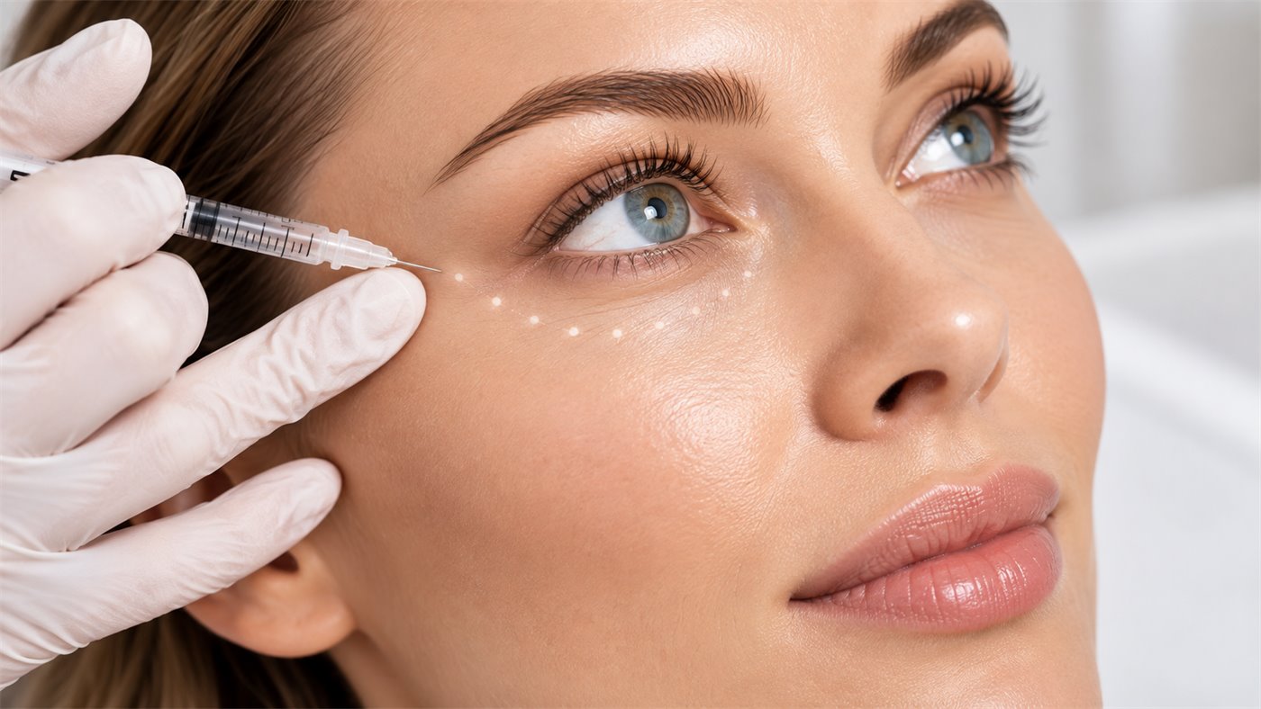 Treatment placed around the eye area at an aesthetic clinic in Putney, south west London