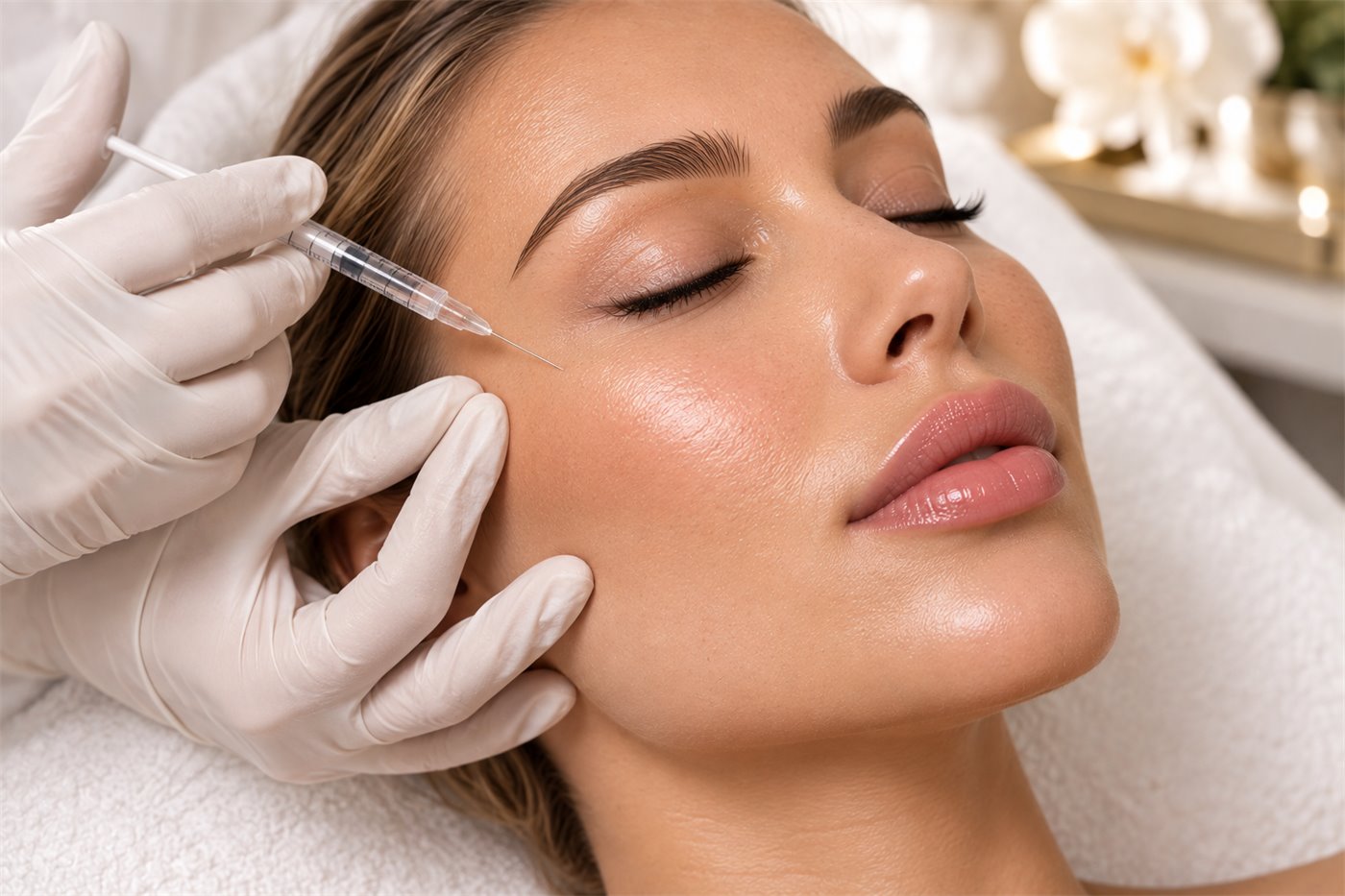 Anti-wrinkle injection being carried out by a nurse prescriber in Putney, south west London