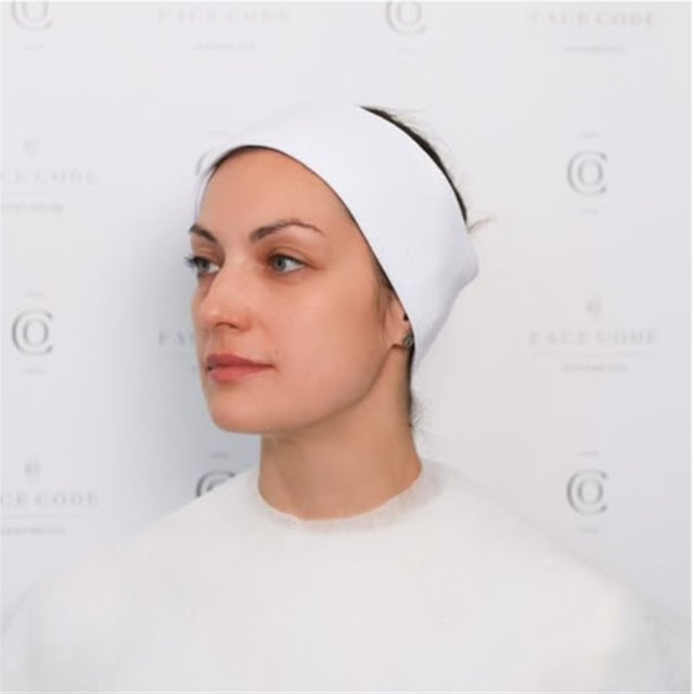 Profile photographed before lower face treatment at a Putney clinic in south west London