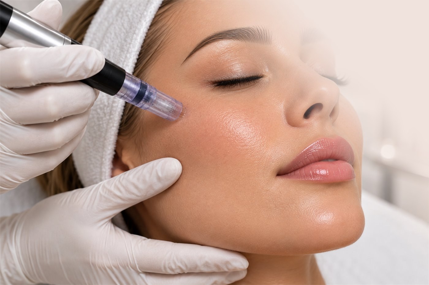 Microneedling treatment for skin texture at an aesthetic clinic in Putney, London