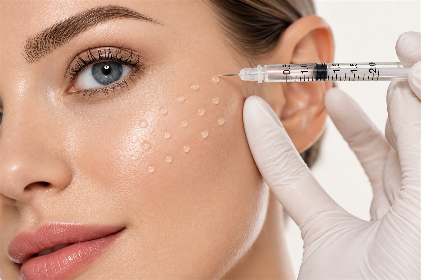 Skin booster injection being placed at an aesthetic clinic in Putney, south west London