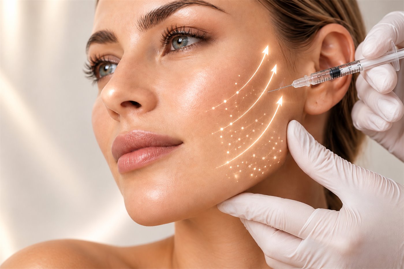 Mid face contouring with a collagen biostimulator at a Putney clinic in south west London