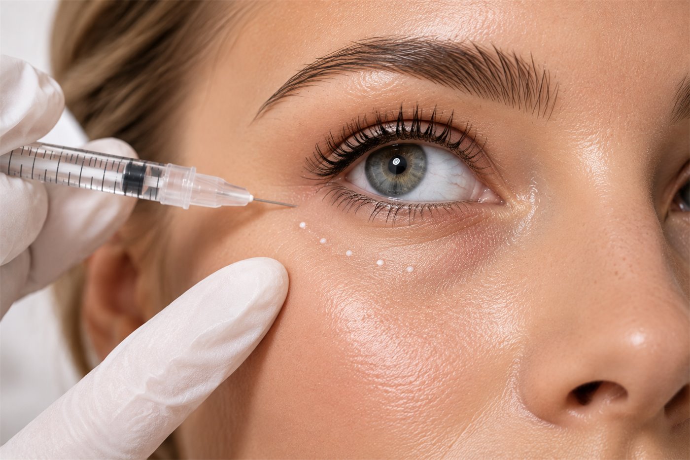 Tear trough filler for under eye hollows at an aesthetic clinic in Putney, London